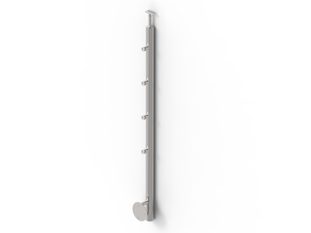 Stainless steel pole, BK-stairs, polished AISI304,